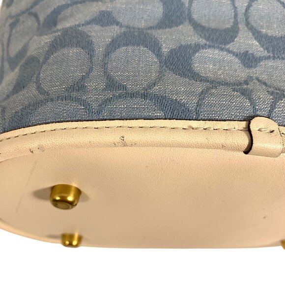 COACH Field In Signature Jacquard Chambray C4693 2 Way Bucket Shoulder Bag - Picture 13 of 14